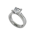 Platinum engagement ring with a 1.5ct centre and 16 small diamonds