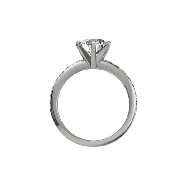 Platinum engagement ring with 1.5ct centre and 14 small round diamonds