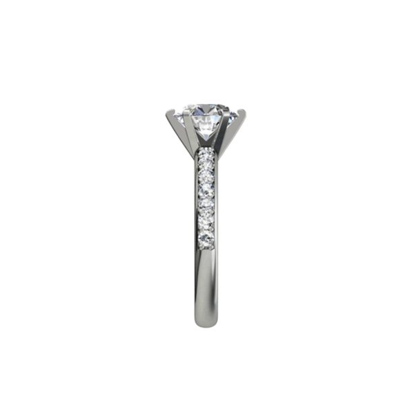 Platinum engagement ring with 1.5ct centre and 14 small round diamonds