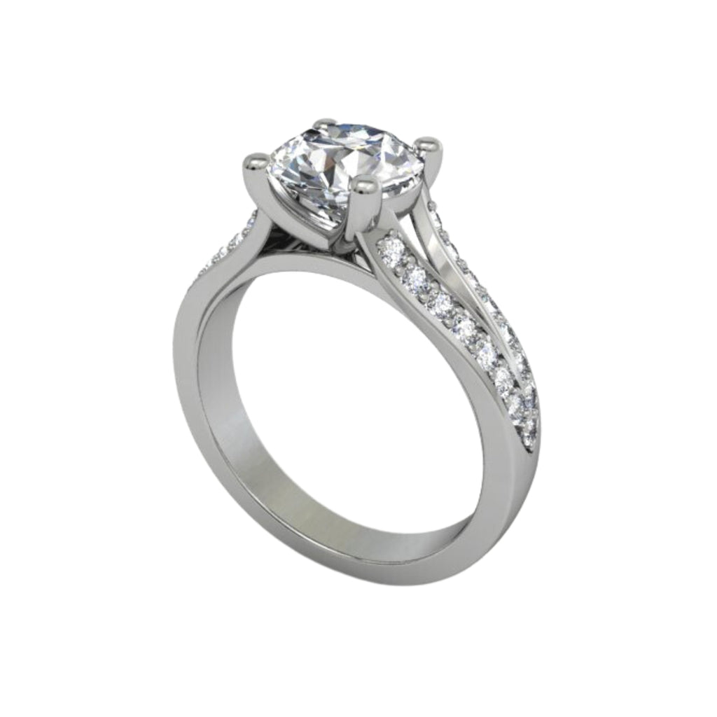 18ct white gold split shank ring