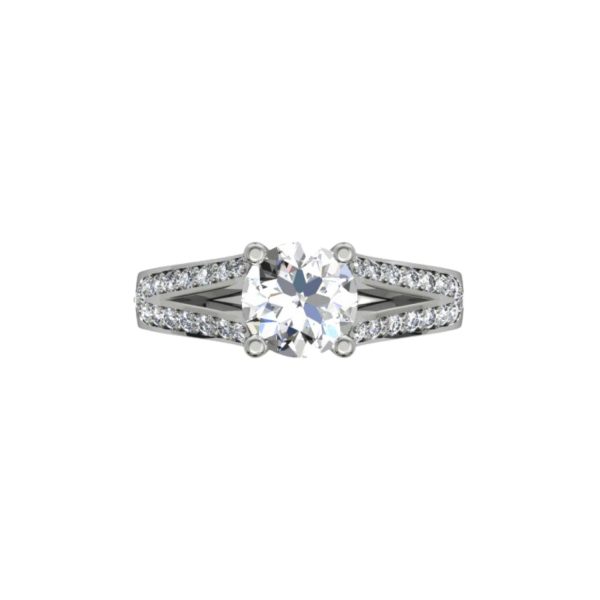18ct white gold split shank ring