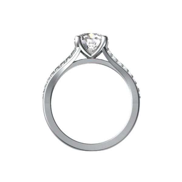 18ct white gold split shank ring
