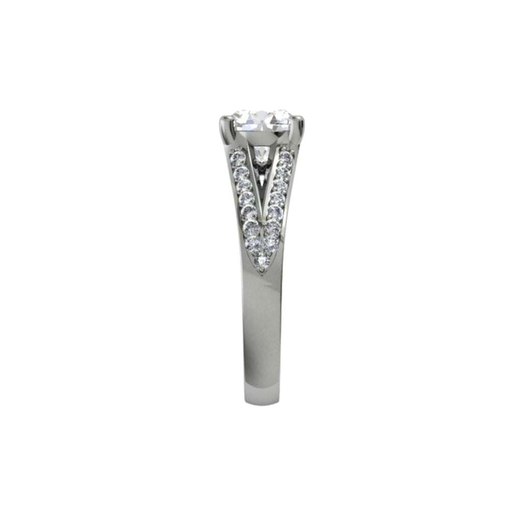 18ct white gold split shank ring