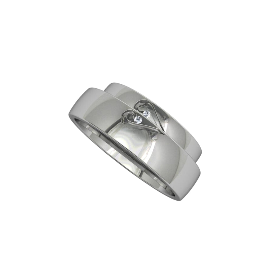 Half a heart platinum wedder set