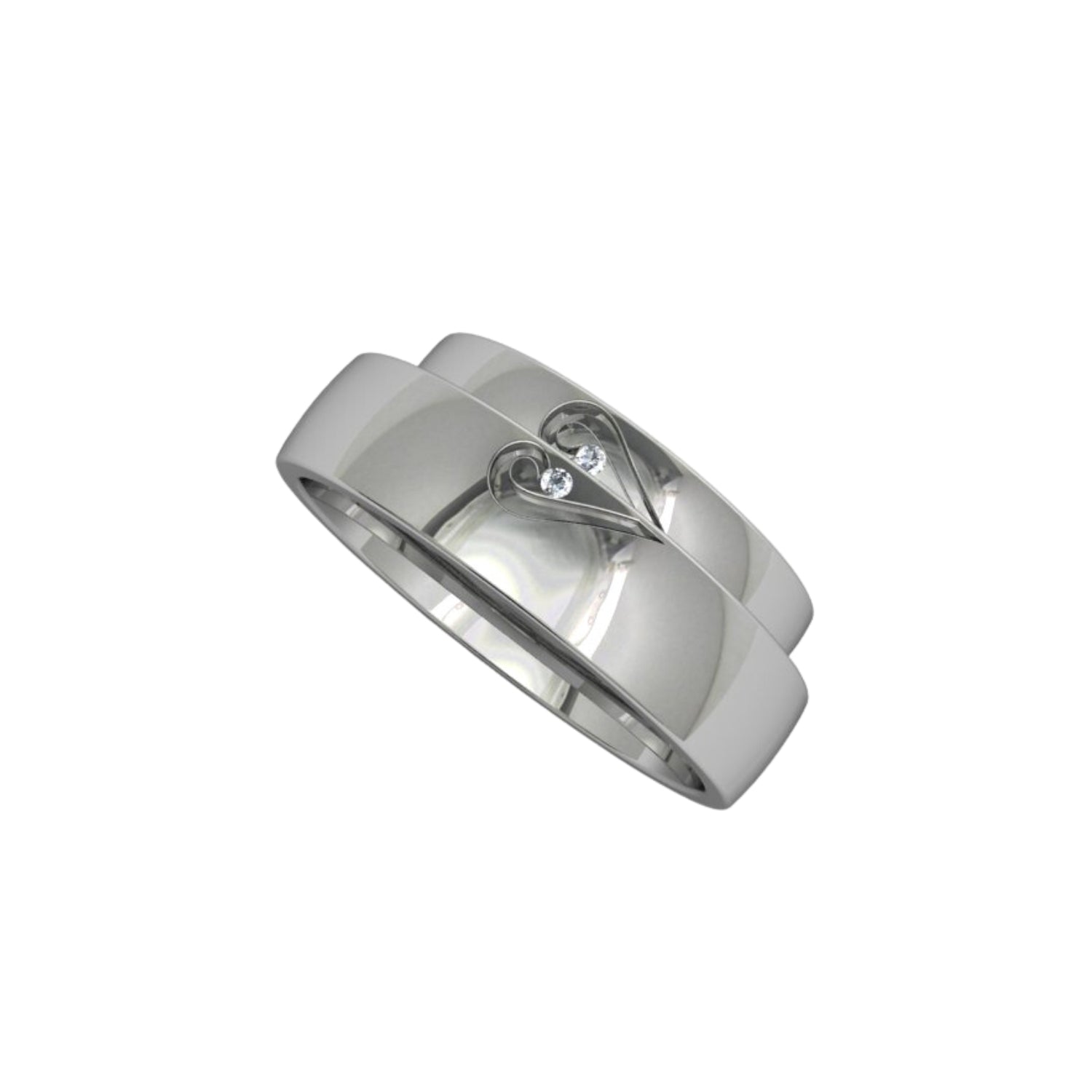 Half a heart platinum wedder set