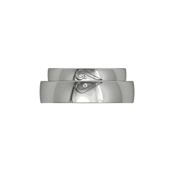 Half a heart platinum wedder set