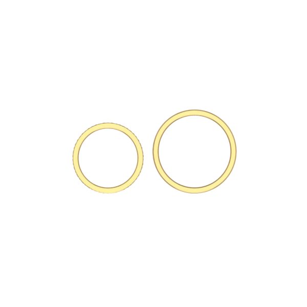 Simple 14ct yellow gold wedder set with 15 diamonds