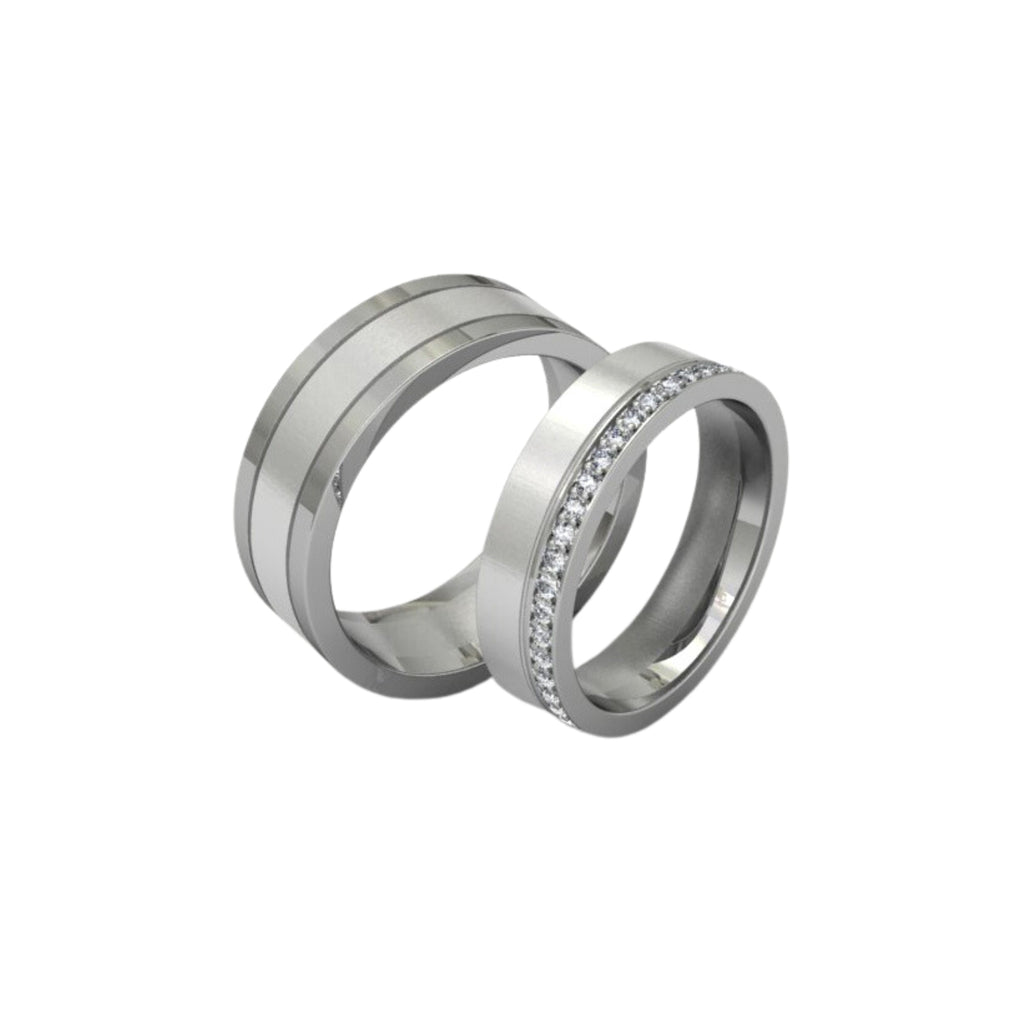 Platinum wedder set with 45 small diamonds