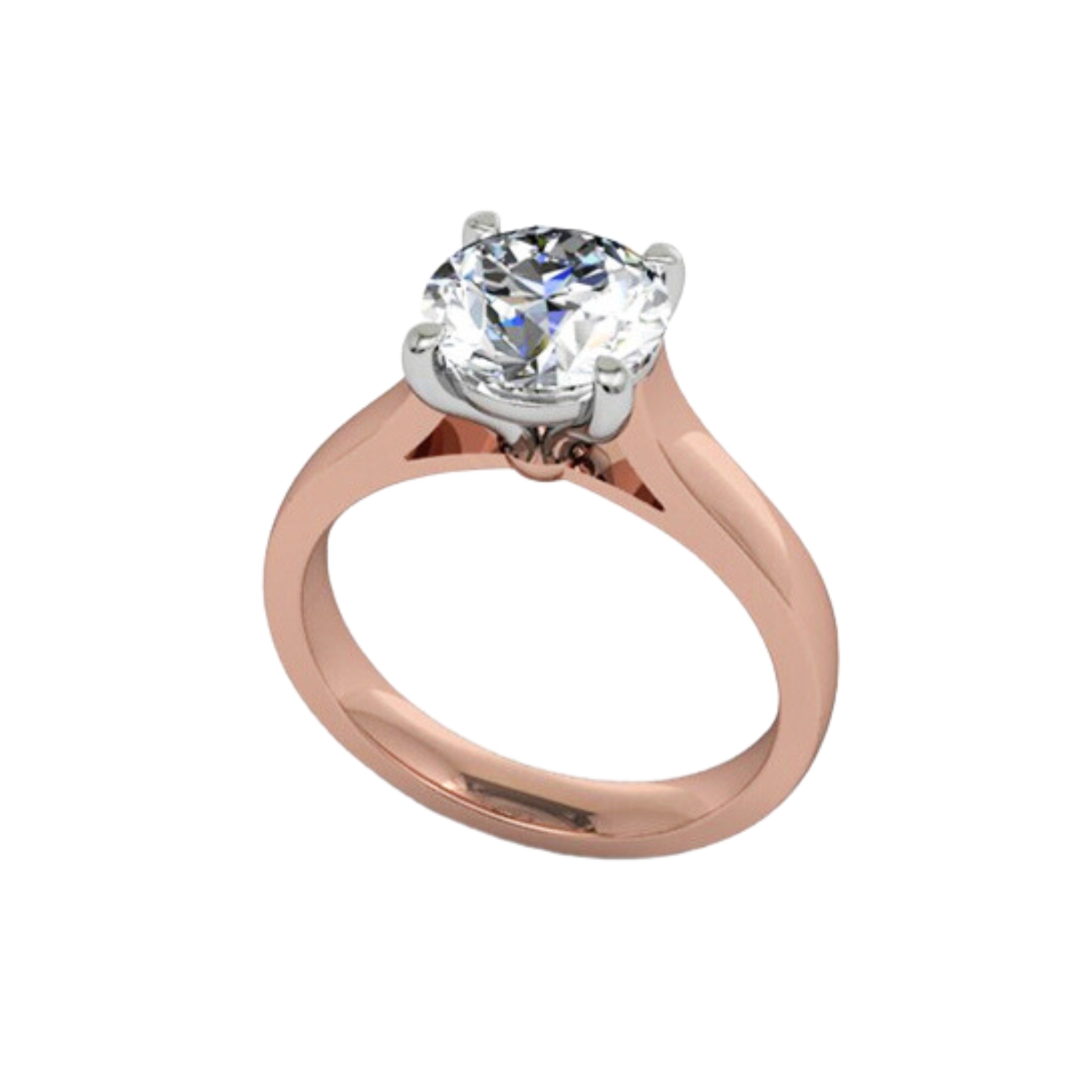 Simple Promise Ring With Round Diamond In Rose Gold