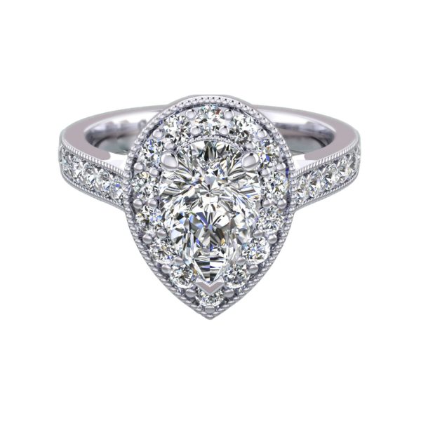 Pear Halo-White gold